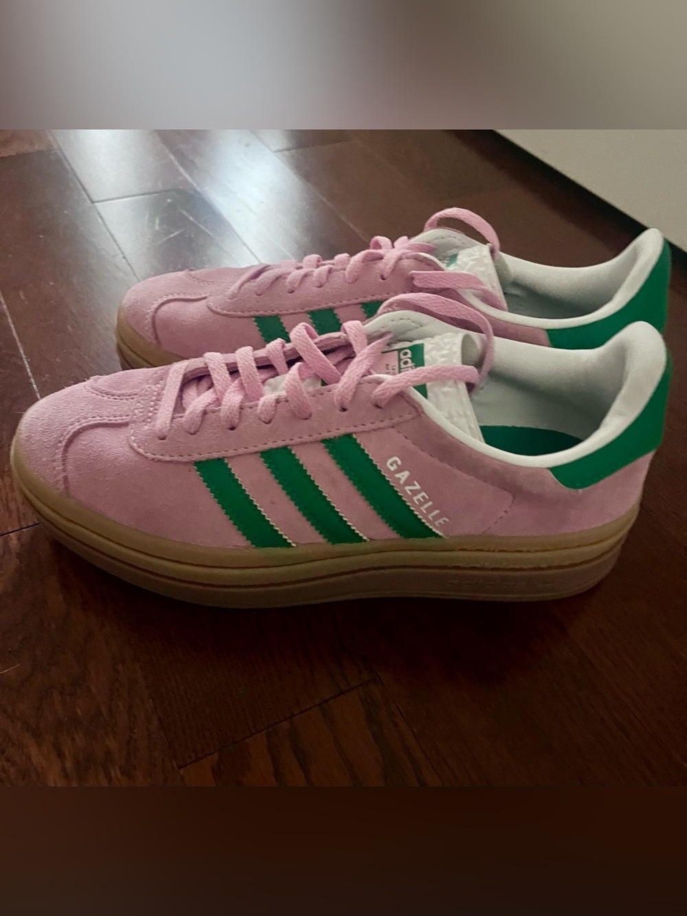 adidas gazelle Bold true pink  and Green